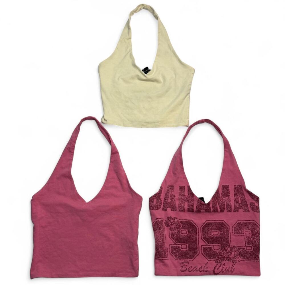 Streetwear Society Y2K halter crop tops bundle of 4